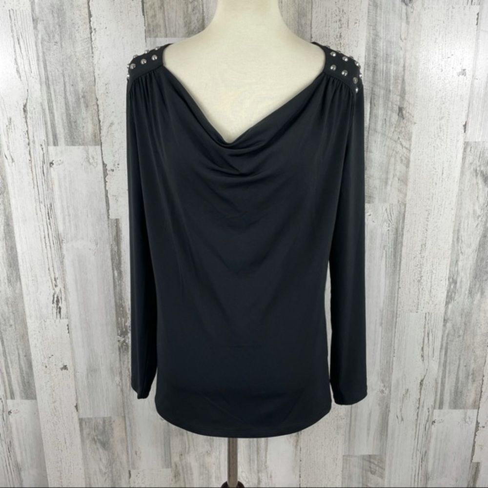 MICHAEL Michael Kors Women's‎ Black Beaded Blouse M